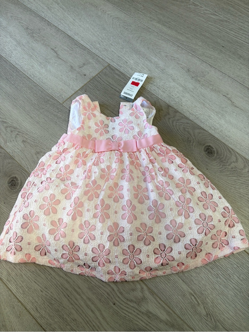 Gymboree Pink Lace Infant Dress with Satin Bow Accent